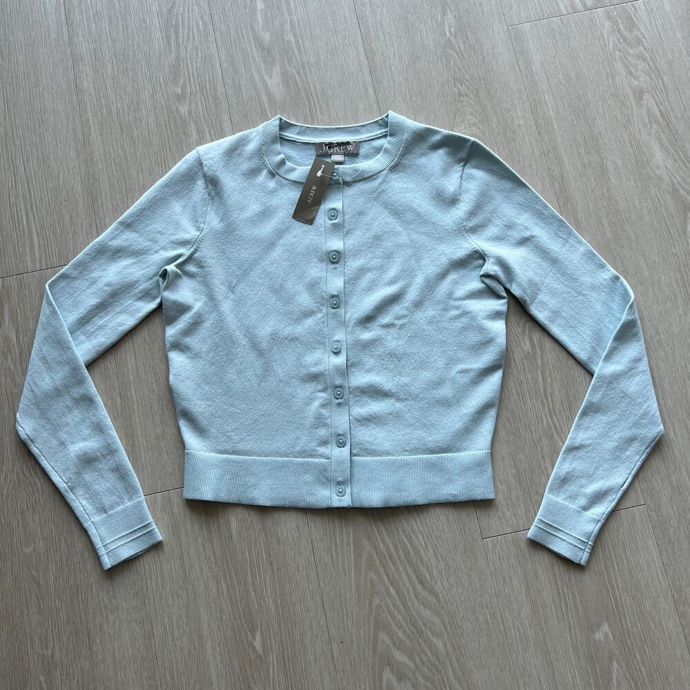 J Crew New Jackie Cardigan In Premium Ultra Fine Cotton Blend Womens XXS Blue